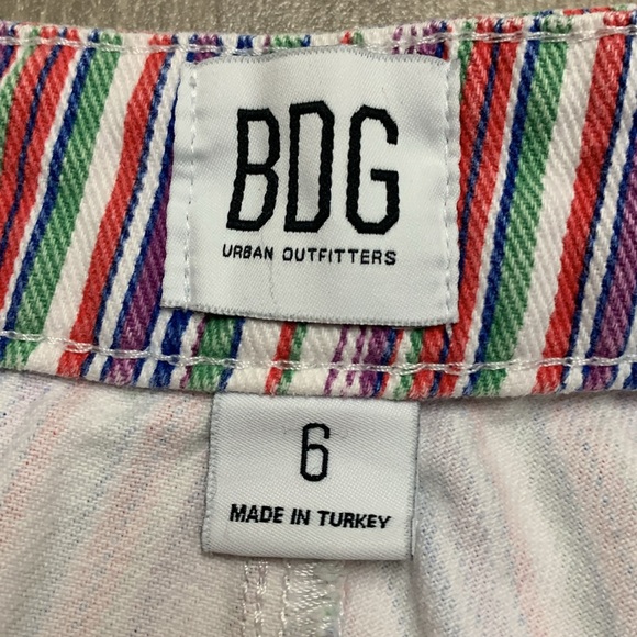 Urban Outfitters BDG  Lisbon‎ Stripe Button Fly Rainbow High Waist Shorts - Picture 4 of 8